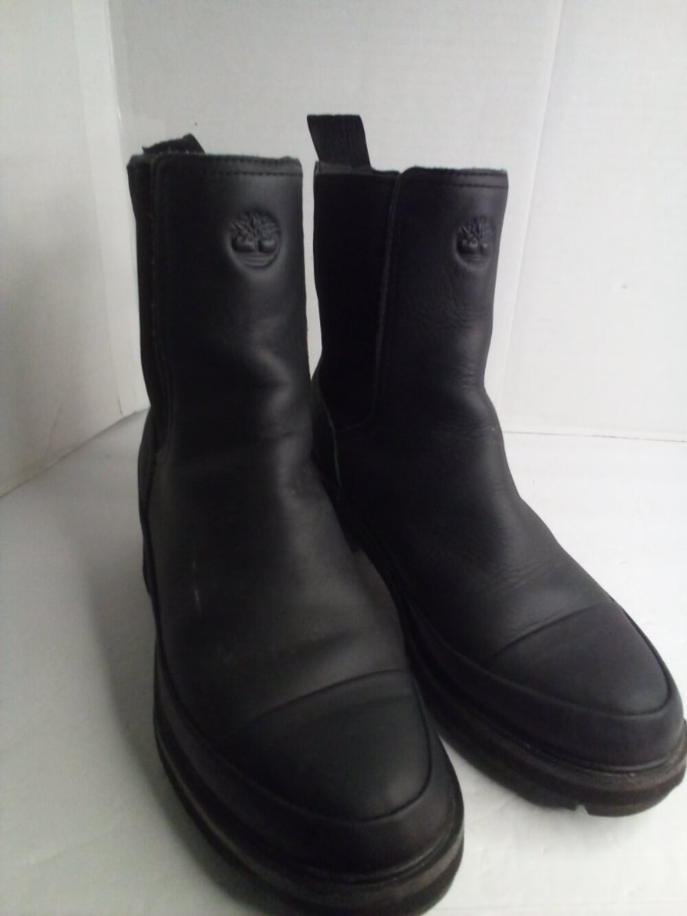 Timberland Rebotl Ankle Boots Women 8 Pull On Chunky Heel Black - Picture 2 of 14